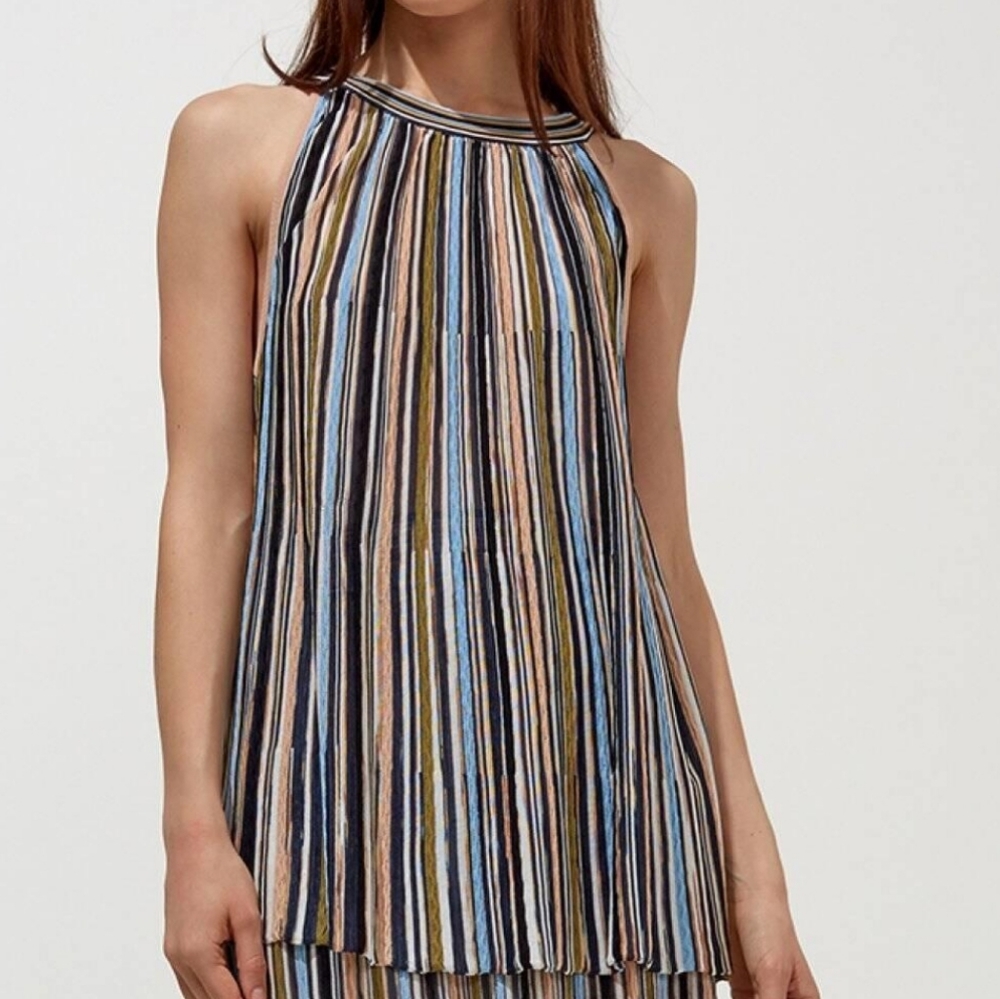Knitss Haleiwa Tank Top Navy Striped NWT SZ S